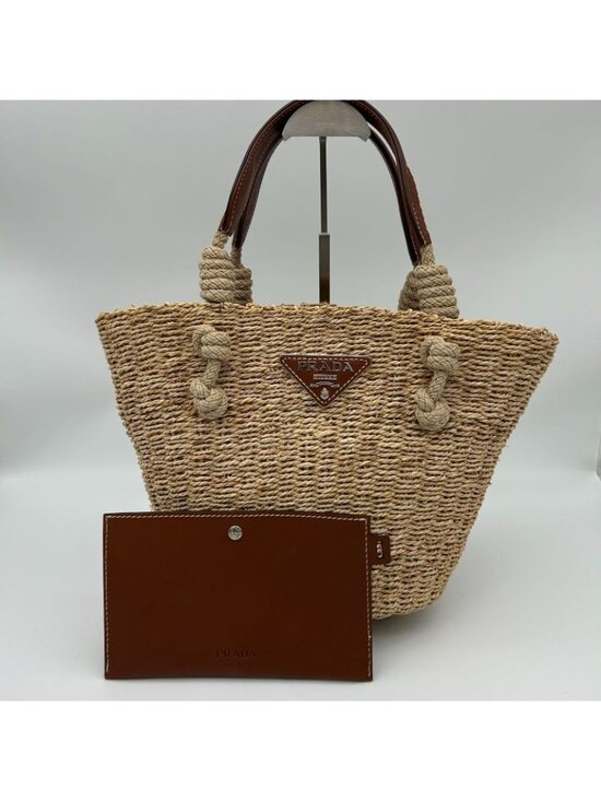 Prada Handbags - Prada Straw Handbag Beige